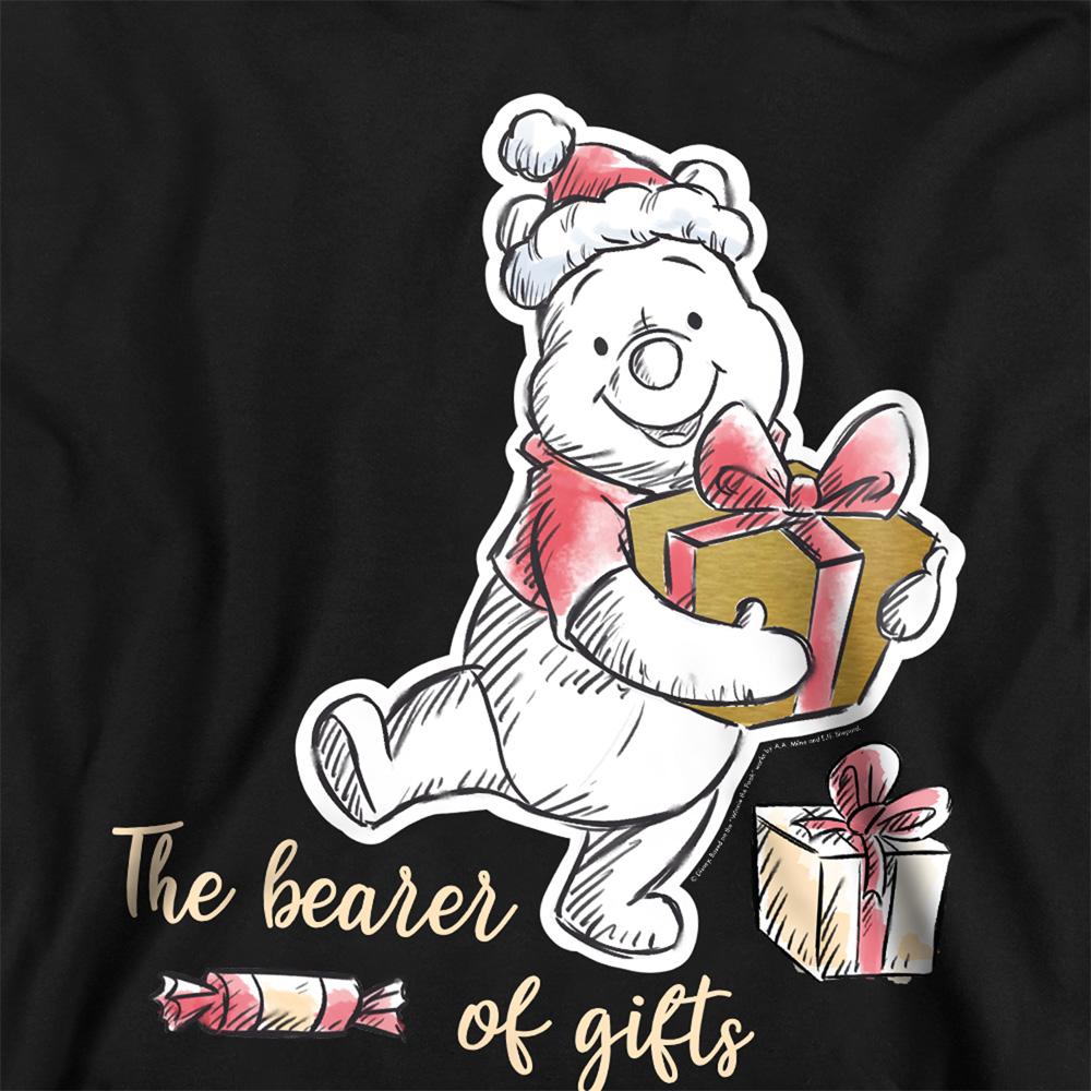 Athletic Heather - Back - Winnie the Pooh Childrens-Kids The Bearer Of Christmas Gifts Heather Hoodie