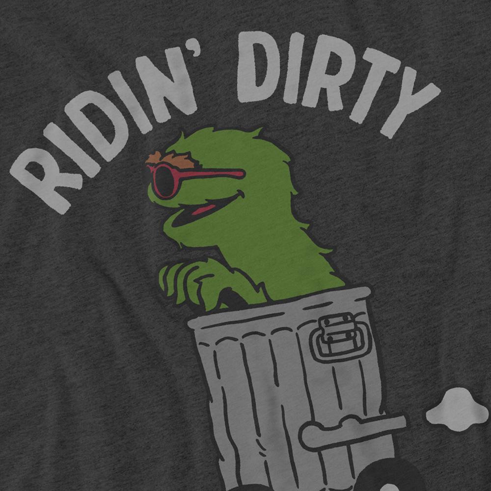 Charcoal - Side - Sesame Street Unisex Adult Ridin Dirty T-Shirt