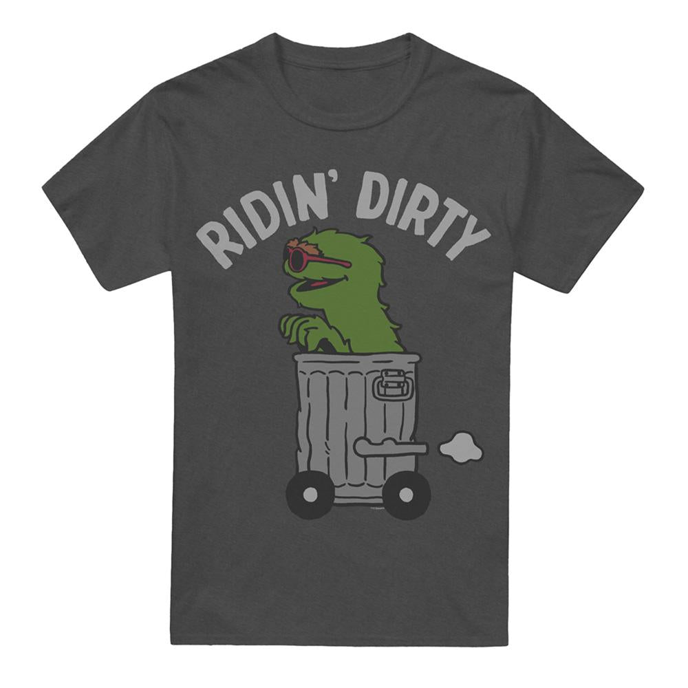 Charcoal - Front - Sesame Street Unisex Adult Ridin Dirty T-Shirt
