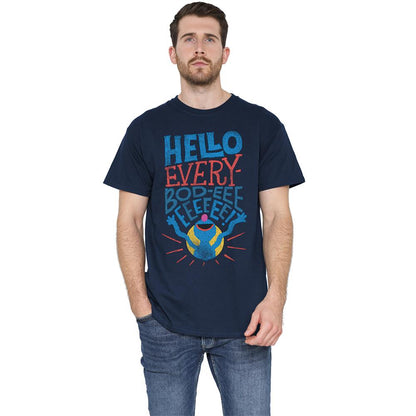 Navy - Back - Sesame Street Unisex Adult Hello Everybody Grover T-Shirt