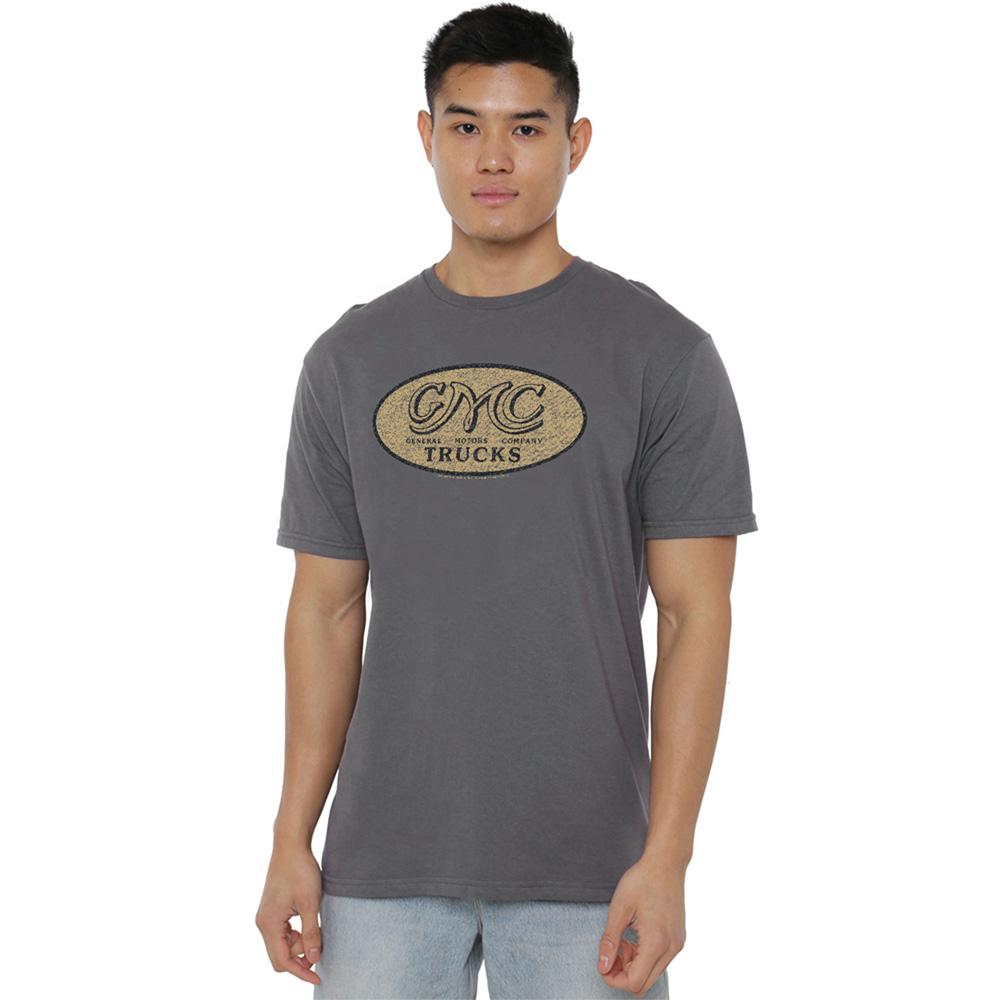Charcoal - Back - GMC Unisex Adult Oval Logo Vintage T-Shirt
