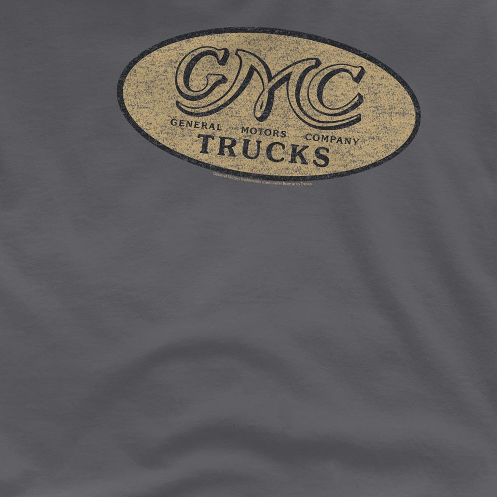 Charcoal - Side - GMC Unisex Adult Oval Logo Vintage T-Shirt
