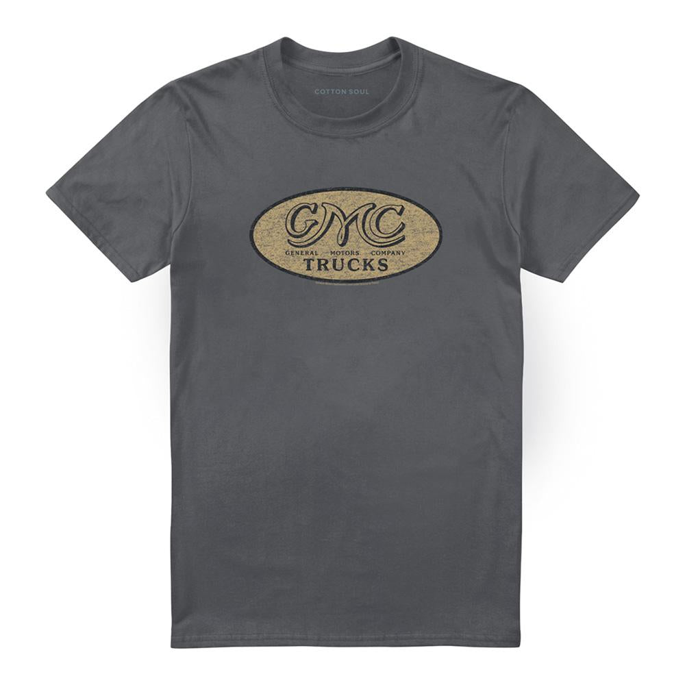 Charcoal - Front - GMC Unisex Adult Oval Logo Vintage T-Shirt
