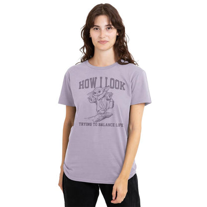 Soft Lavender - Lifestyle - Star Wars The Mandalorian Womens-Ladies Trying To Balance Life T-Shirt