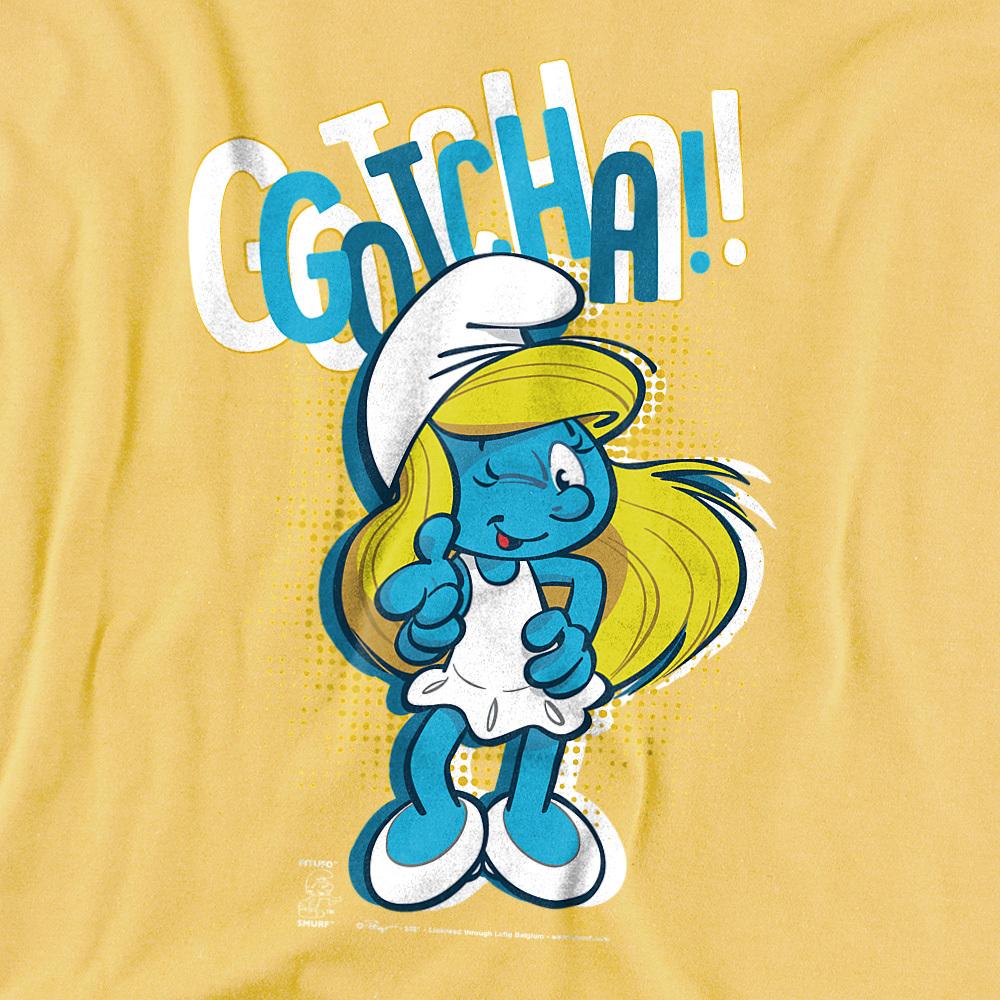 Banana Yellow - Back - The Smurfs Unisex Adult Gotcha! Smurfette T-Shirt