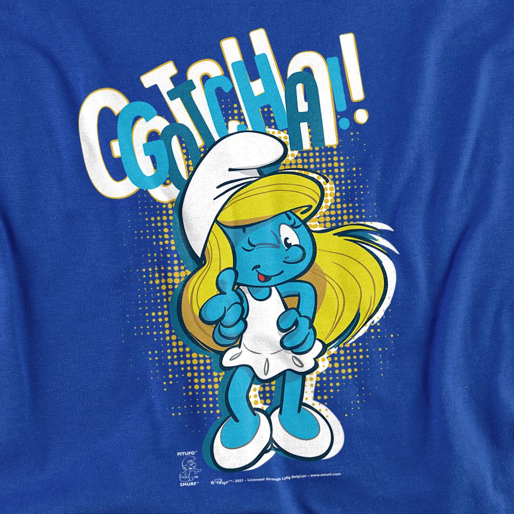 Royal Blue - Back - The Smurfs Unisex Adult Gotcha! Smurfette T-Shirt