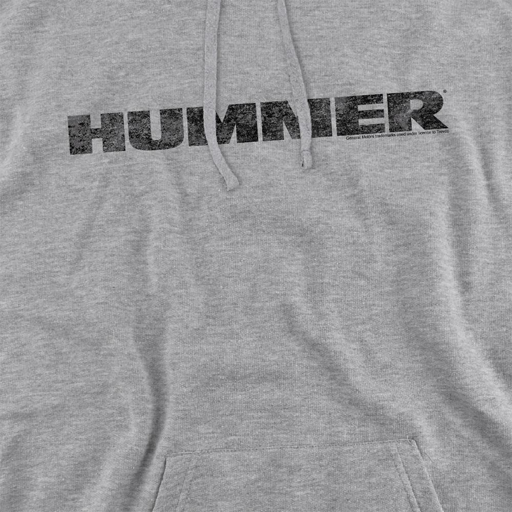 Athletic Heather - Side - Hummer Unisex Adult Distressed Logo Hoodie
