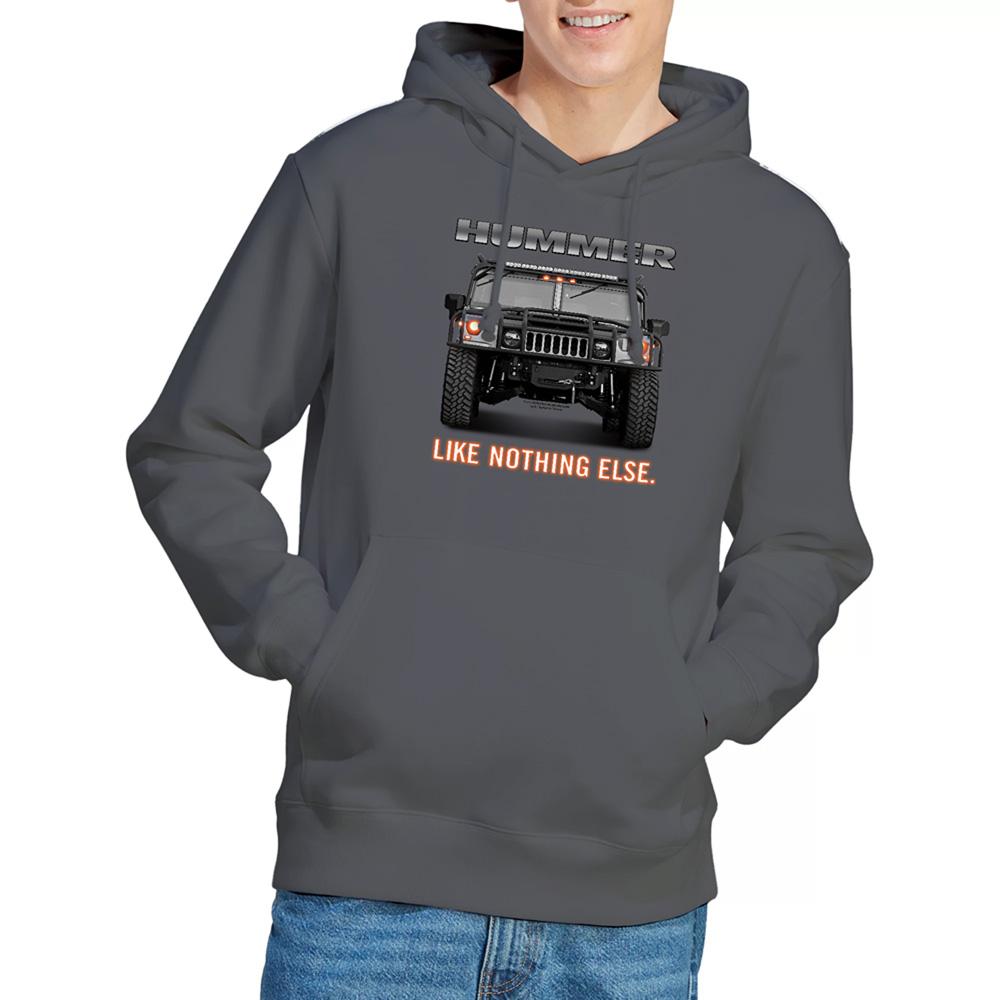 Charcoal - Back - Hummer Unisex Adult Like Nothing Else Hoodie