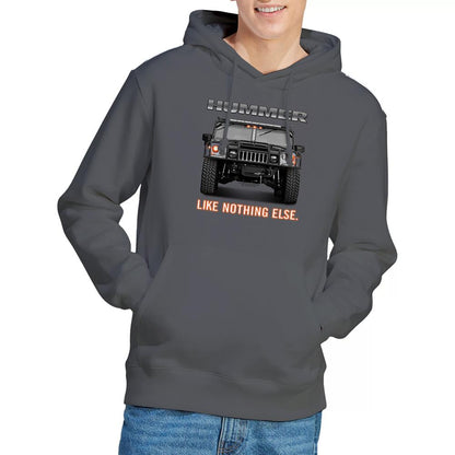 Charcoal - Back - Hummer Unisex Adult Like Nothing Else Hoodie