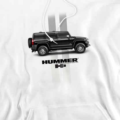 White - Side - Hummer Unisex Adult H3 Stripe Hoodie