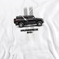 White - Side - Hummer Unisex Adult H3 Stripe Hoodie