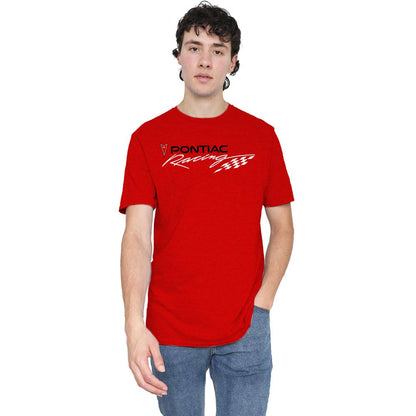 Red - Back - Pontiac Unisex Adult Racing T-Shirt