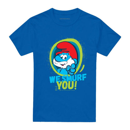 Royal Blue - Front - The Smurfs Unisex Adult We Smurf You! Papa Smurf T-Shirt