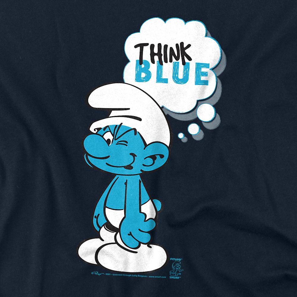 Navy - Back - The Smurfs Unisex Adult Think Blue T-Shirt