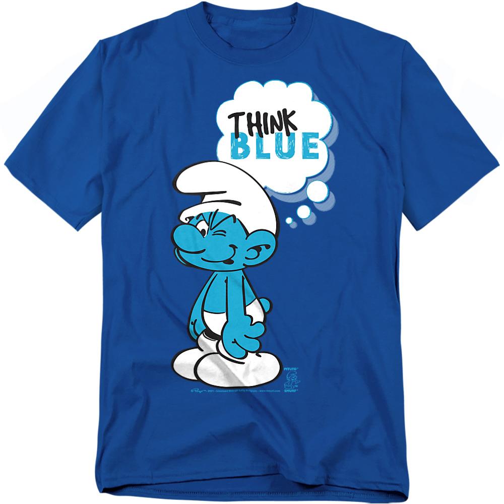 Royal Blue - Front - The Smurfs Unisex Adult Think Blue T-Shirt