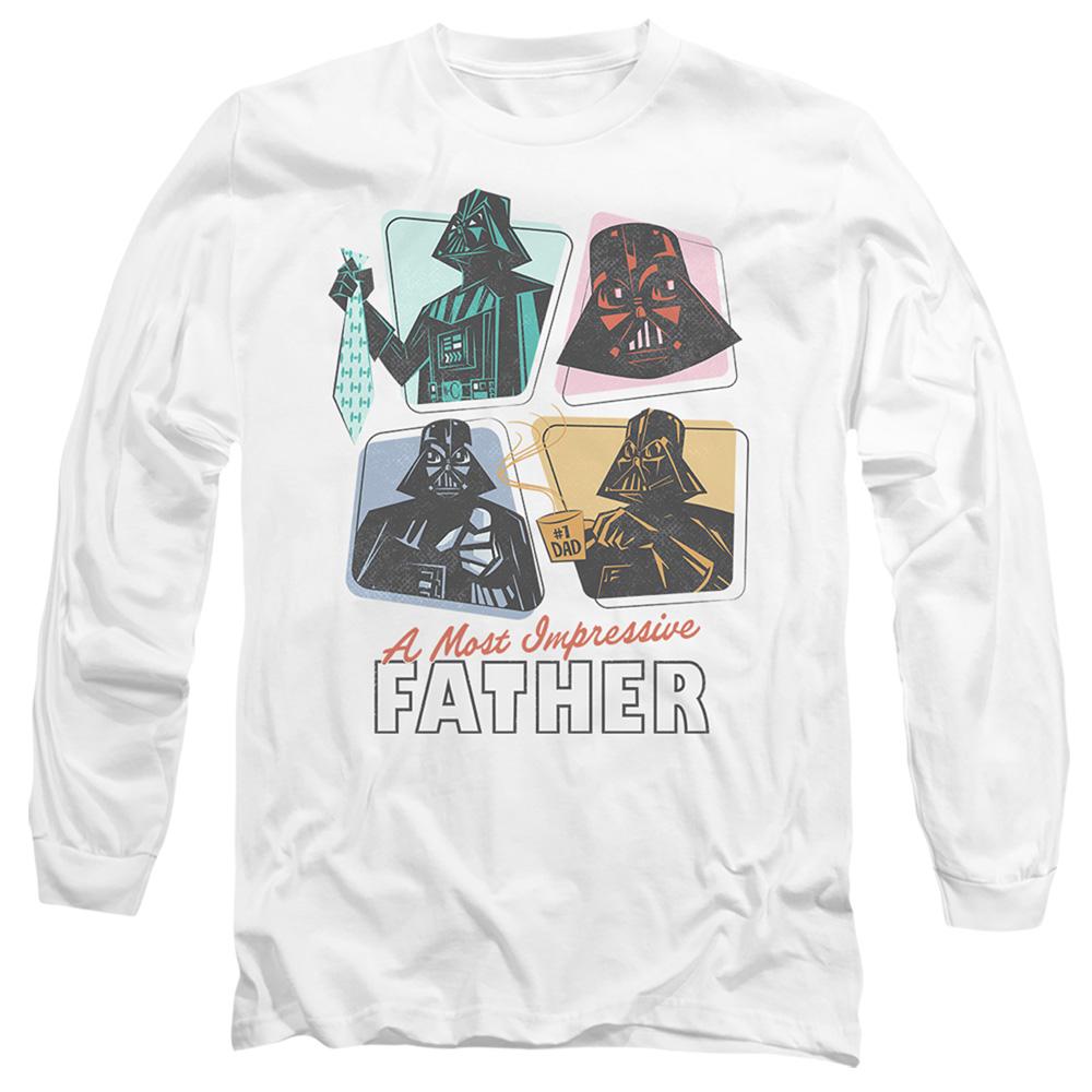 White - Front - Star Wars Mens A Most Impressive Father Long-Sleeved T-Shirt
