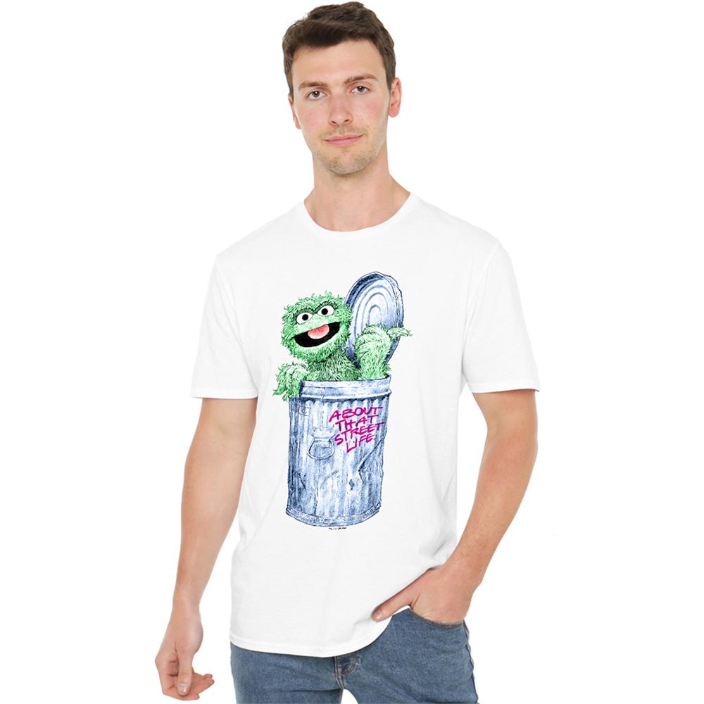 White - Back - Sesame Street Unisex Adult About That Street Life T-Shirt