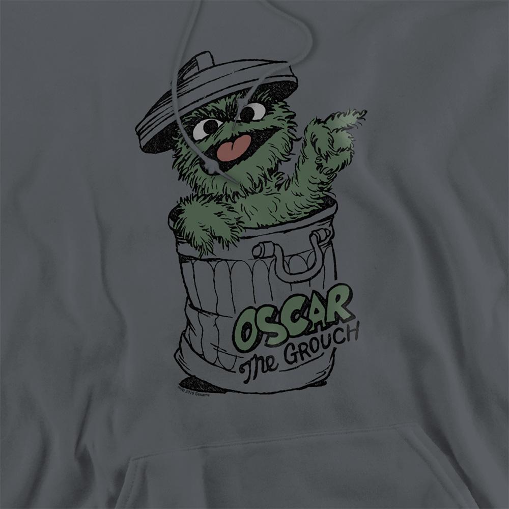 Charcoal - Side - Sesame Street Unisex Adult Early Oscar The Grouch Hoodie
