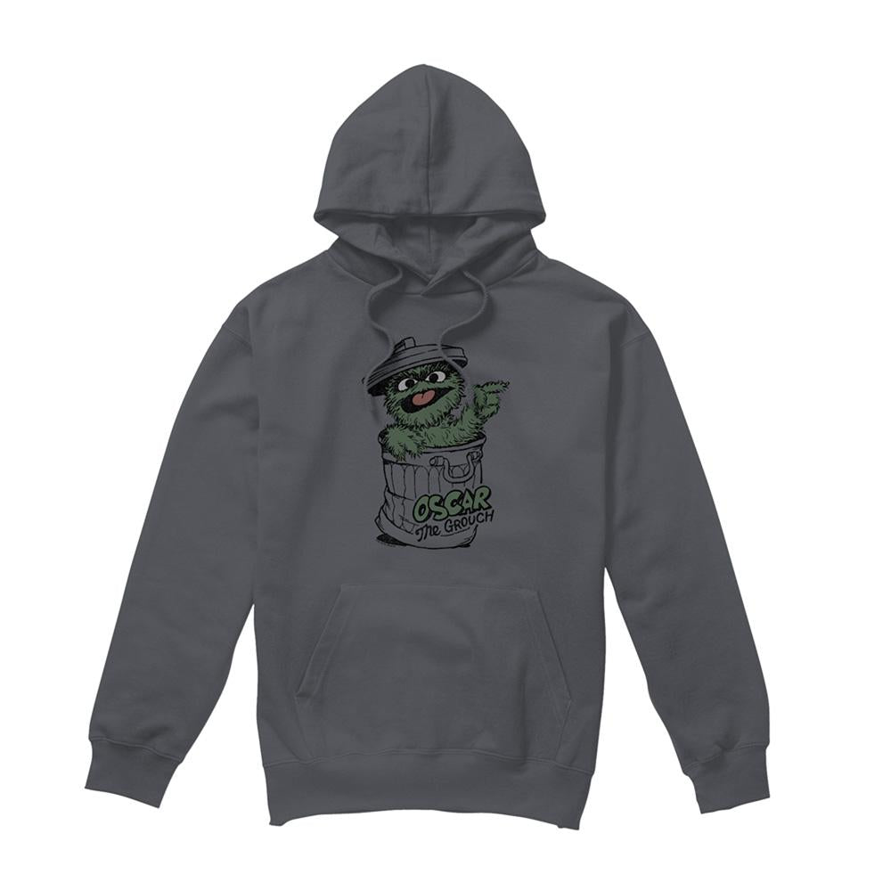 Charcoal - Front - Sesame Street Unisex Adult Early Oscar The Grouch Hoodie