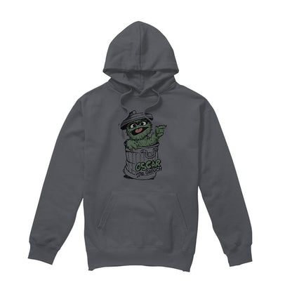 Charcoal - Front - Sesame Street Unisex Adult Early Oscar The Grouch Hoodie