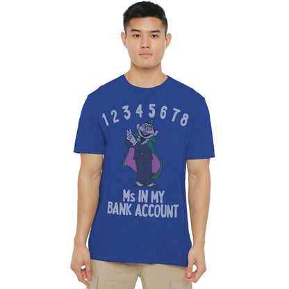 Royal Blue - Back - Sesame Street Unisex Adult Bank Account Count von Count T-Shirt