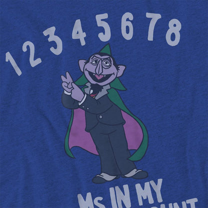 Royal Blue - Side - Sesame Street Unisex Adult Bank Account Count von Count T-Shirt
