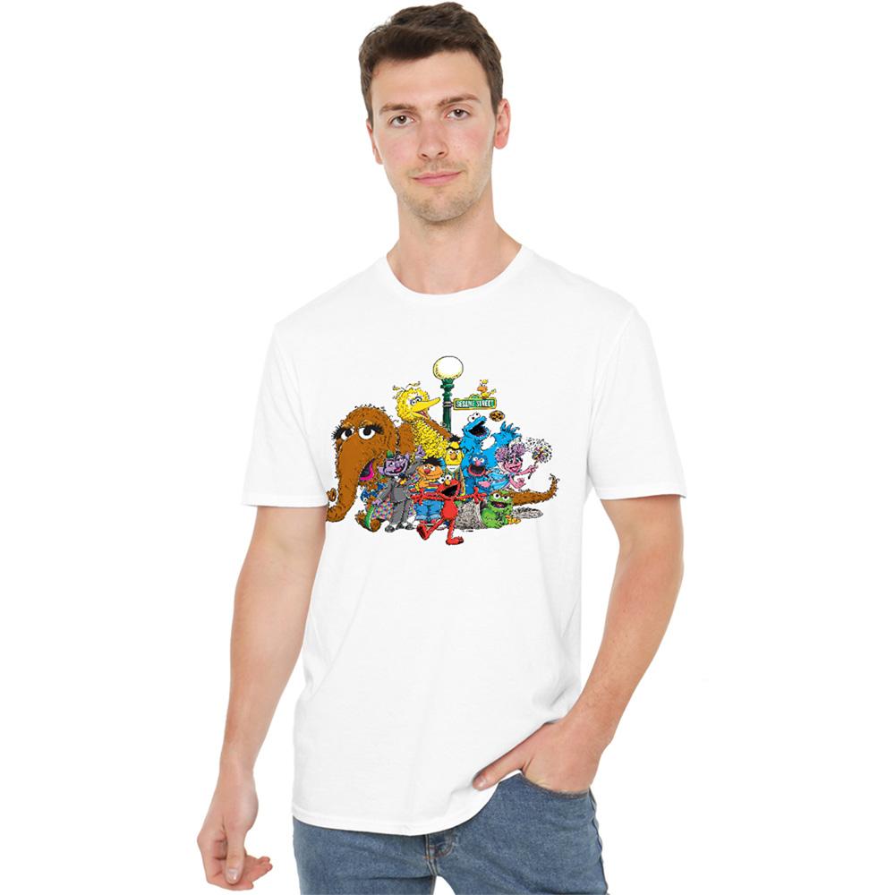 White - Back - Sesame Street Unisex Adult Group Shot T-Shirt