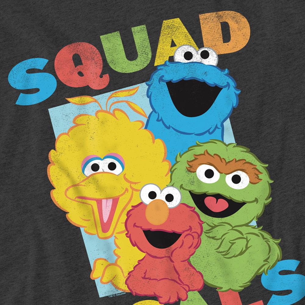 Charcoal - Side - Sesame Street Unisex Adult Squad Goals T-Shirt