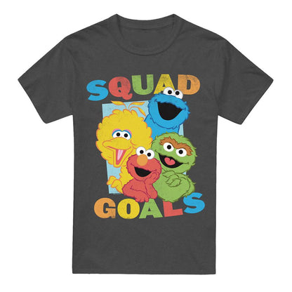 Charcoal - Front - Sesame Street Unisex Adult Squad Goals T-Shirt