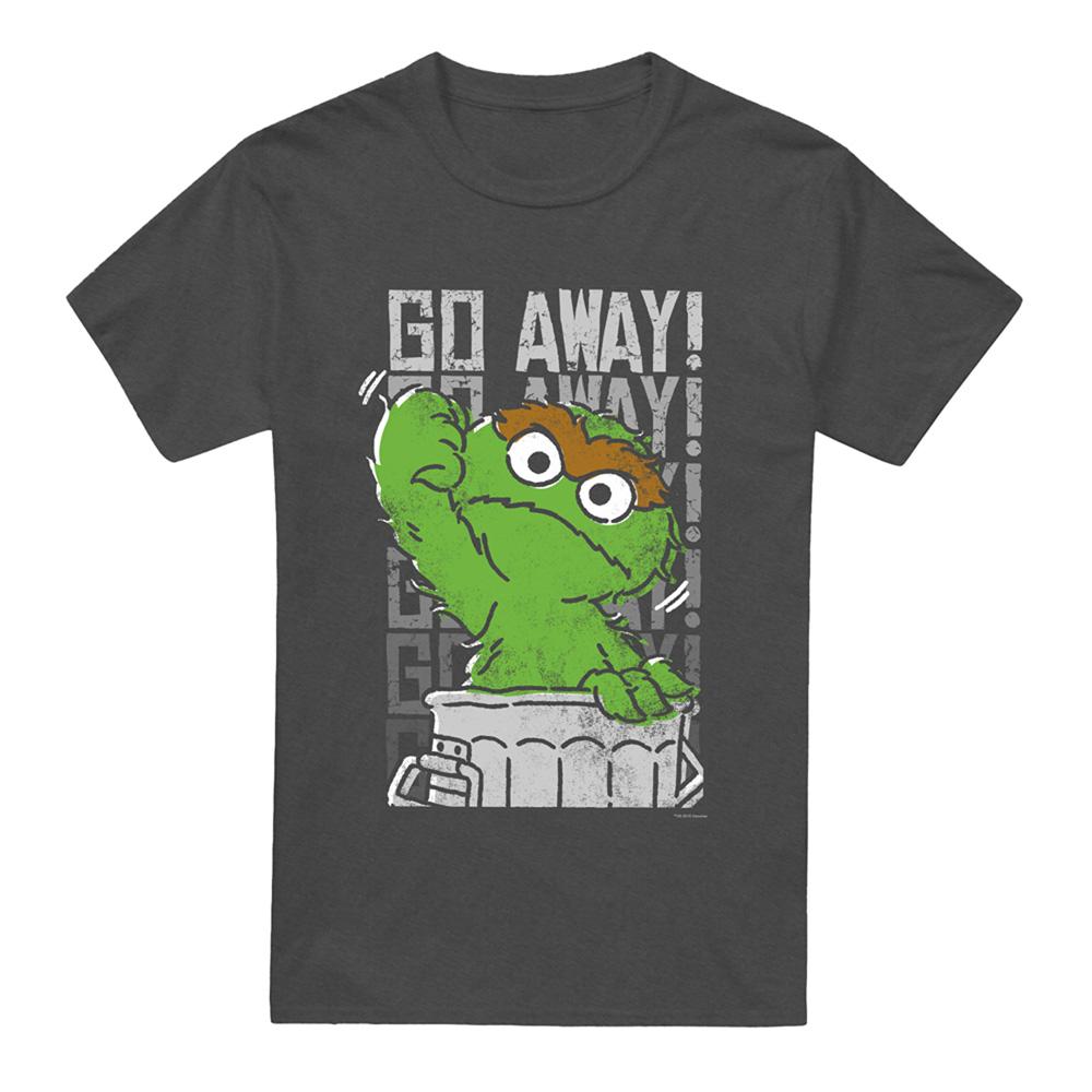 Charcoal - Front - Sesame Street Unisex Adult Go Away T-Shirt