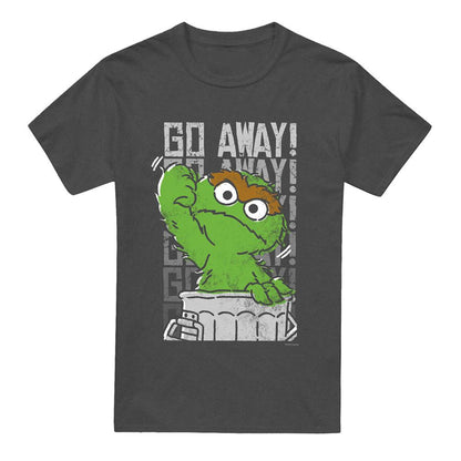 Charcoal - Front - Sesame Street Unisex Adult Go Away T-Shirt