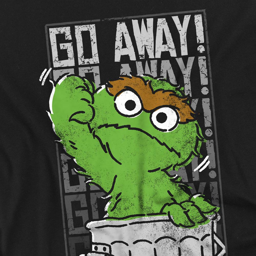 Black - Pack Shot - Sesame Street Unisex Adult Go Away T-Shirt