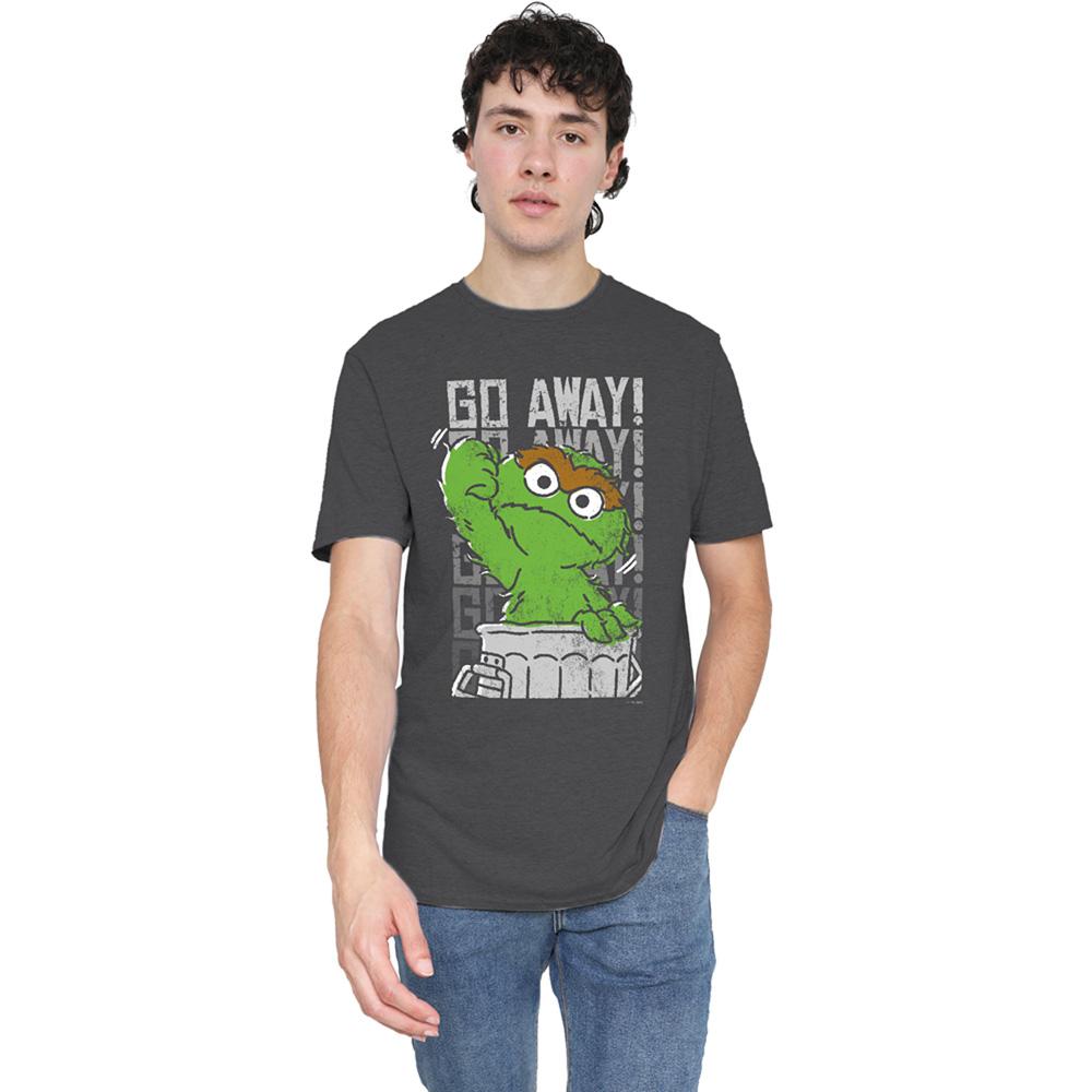 Charcoal - Back - Sesame Street Unisex Adult Go Away T-Shirt