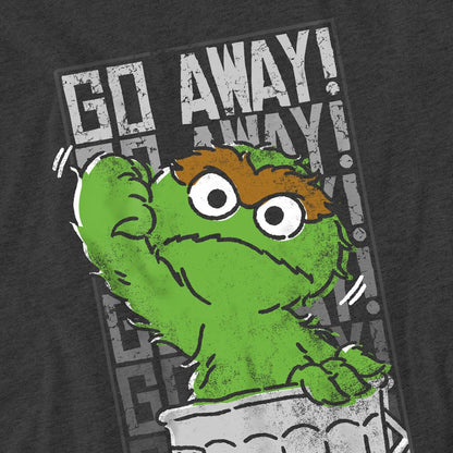 Charcoal - Side - Sesame Street Unisex Adult Go Away T-Shirt