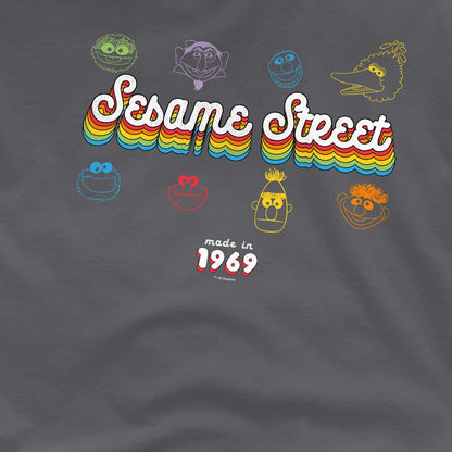 Charcoal - Pack Shot - Sesame Street Unisex Adult Made In 1969 T-Shirt