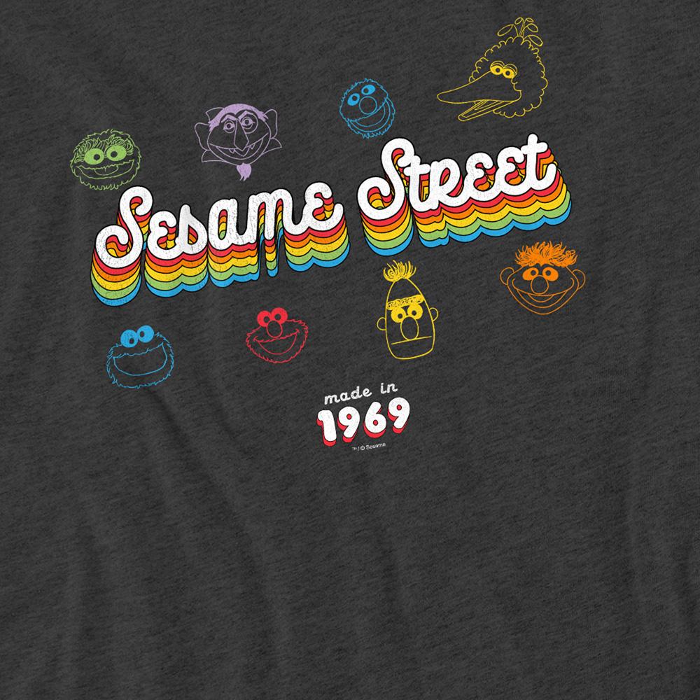 Charcoal - Pack Shot - Sesame Street Unisex Adult Made In 1969 T-Shirt