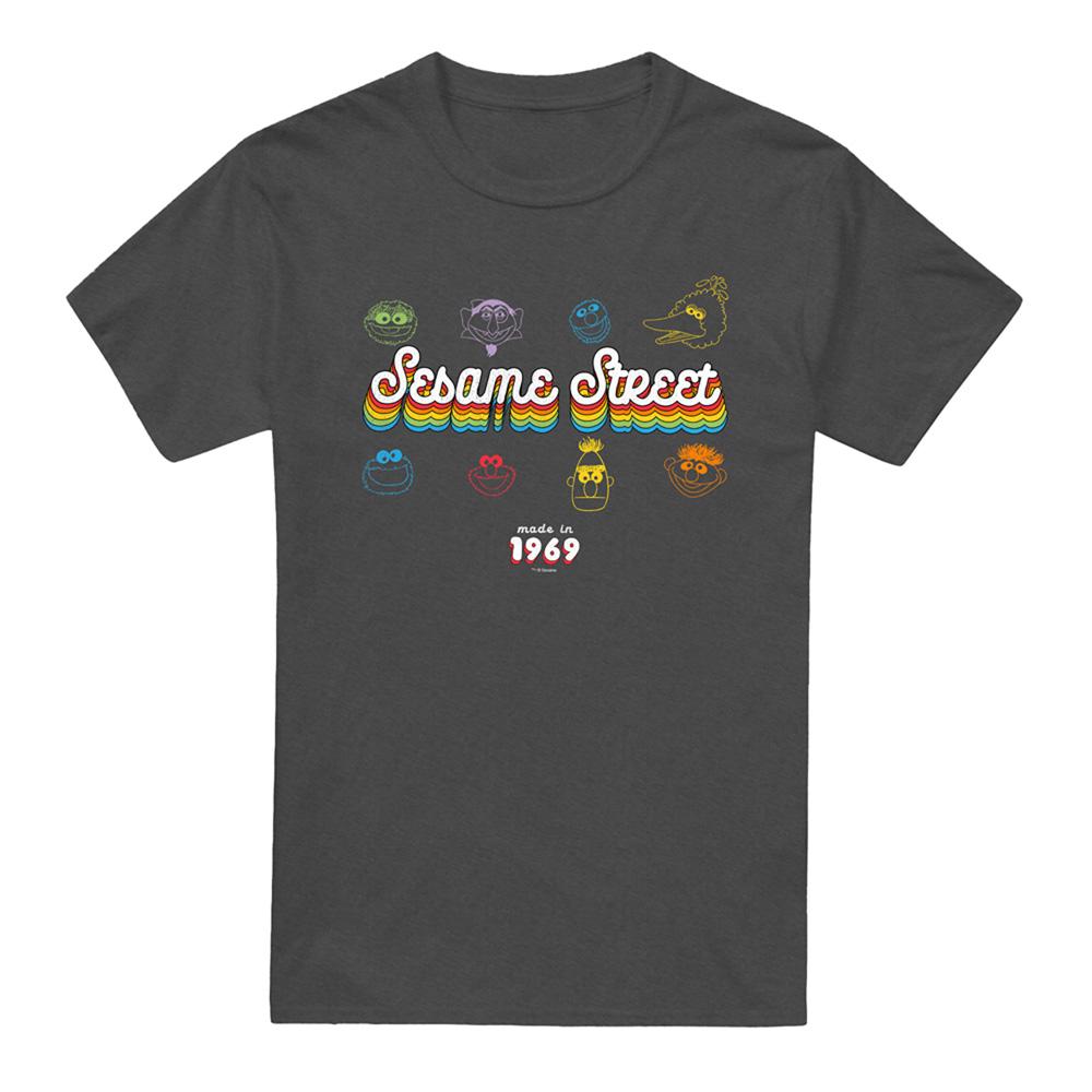 Charcoal - Front - Sesame Street Unisex Adult Made In 1969 T-Shirt