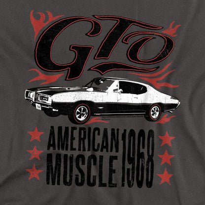 Charcoal - Back - Pontiac Unisex Adult GTO Flames T-Shirt