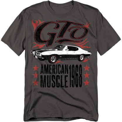 Charcoal - Front - Pontiac Unisex Adult GTO Flames T-Shirt