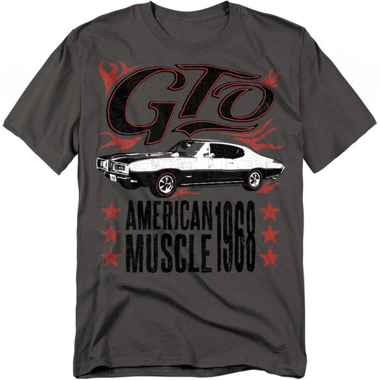 Charcoal - Front - Pontiac Unisex Adult GTO Flames T-Shirt