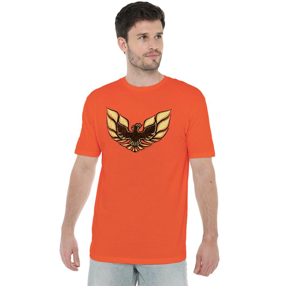 Orange - Side - Pontiac Unisex Adult Ross 1975 Bird T-Shirt