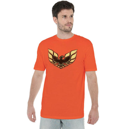 Orange - Side - Pontiac Unisex Adult Ross 1975 Bird T-Shirt