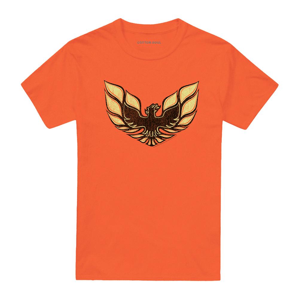 Orange - Front - Pontiac Unisex Adult Ross 1975 Bird T-Shirt
