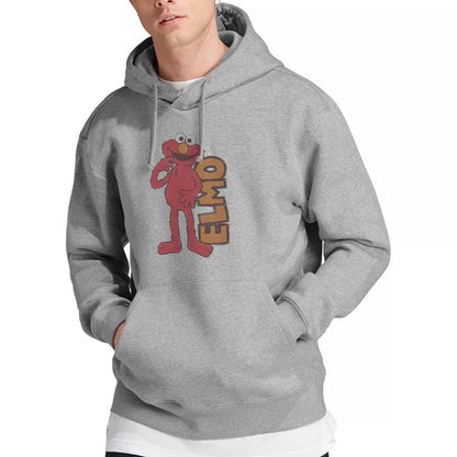 Athletic Heather - Side - Sesame Street Unisex Adult Elmo Vintage Heather Hoodie