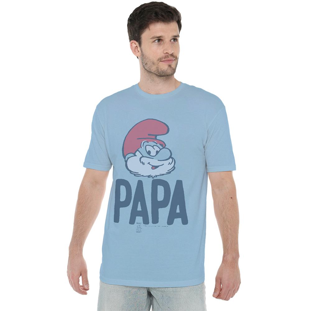 Light Blue - Side - The Smurfs Unisex Adult Papa Smurf T-Shirt