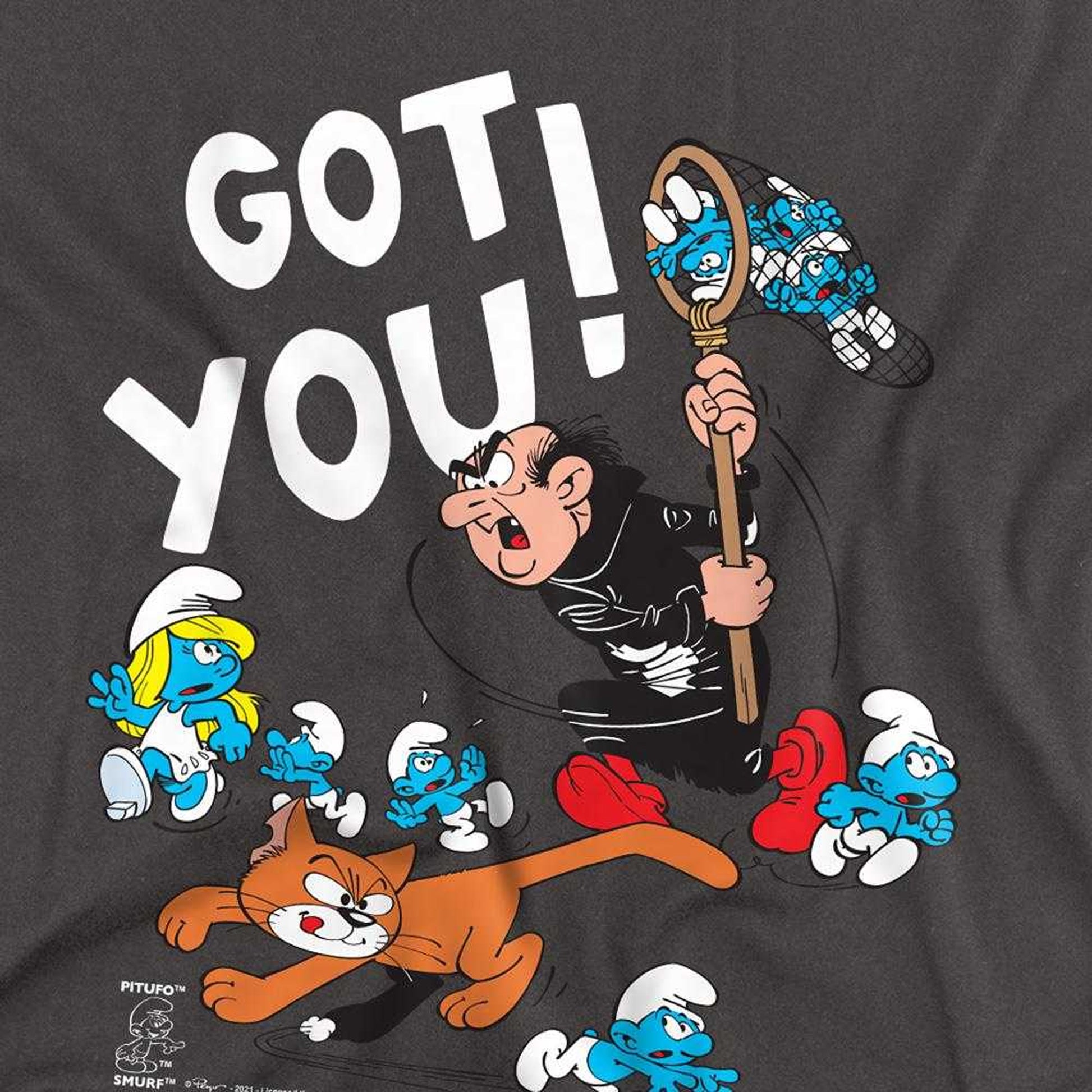 Charcoal - Side - The Smurfs Mens Gargamel Long-Sleeved T-Shirt