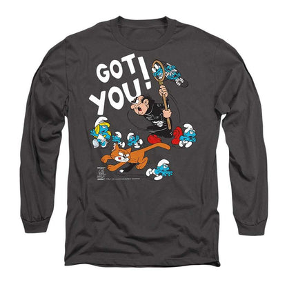 Charcoal - Front - The Smurfs Mens Gargamel Long-Sleeved T-Shirt