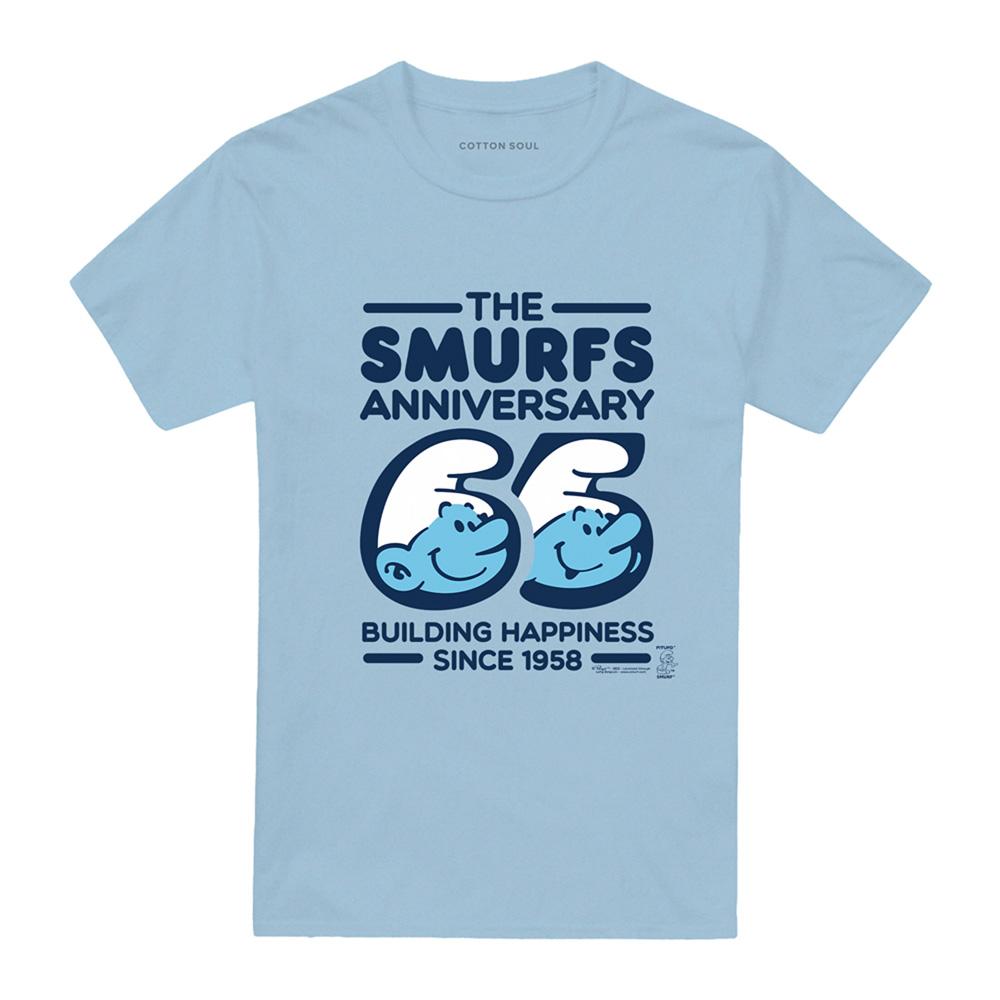 Light Blue - Front - The Smurfs Unisex Adult Anniversary T-Shirt