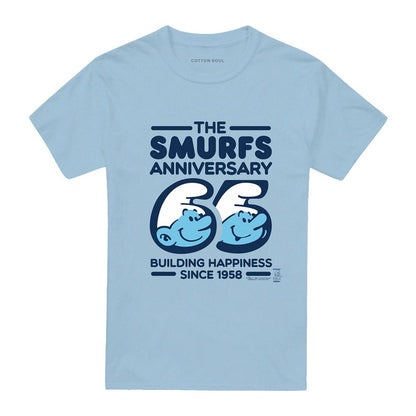 Light Blue - Front - The Smurfs Unisex Adult Anniversary T-Shirt