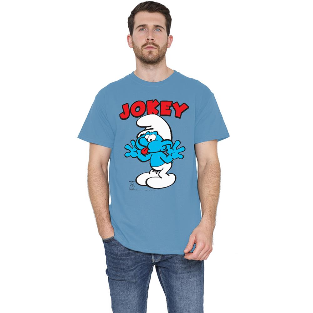 Carolina Blue - Side - The Smurfs Unisex Adult Jokey Smurf T-Shirt